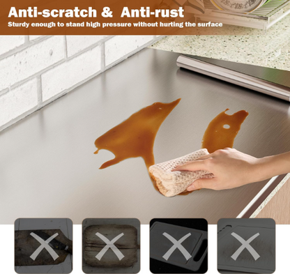 Large Stainless Steel Cutting Board with Lip – 35.4” x 22.8” Non-Stick Baking & Kneading Surface