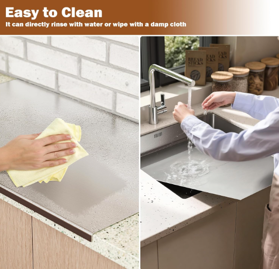 Large Stainless Steel Cutting Board with Lip – 35.4” x 22.8” Non-Stick Baking & Kneading Surface