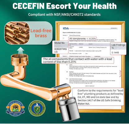 1080° Swivel Faucet Extender – Dual Mode Splash Aerator with 360° Rotation for Kitchen & Bathroom