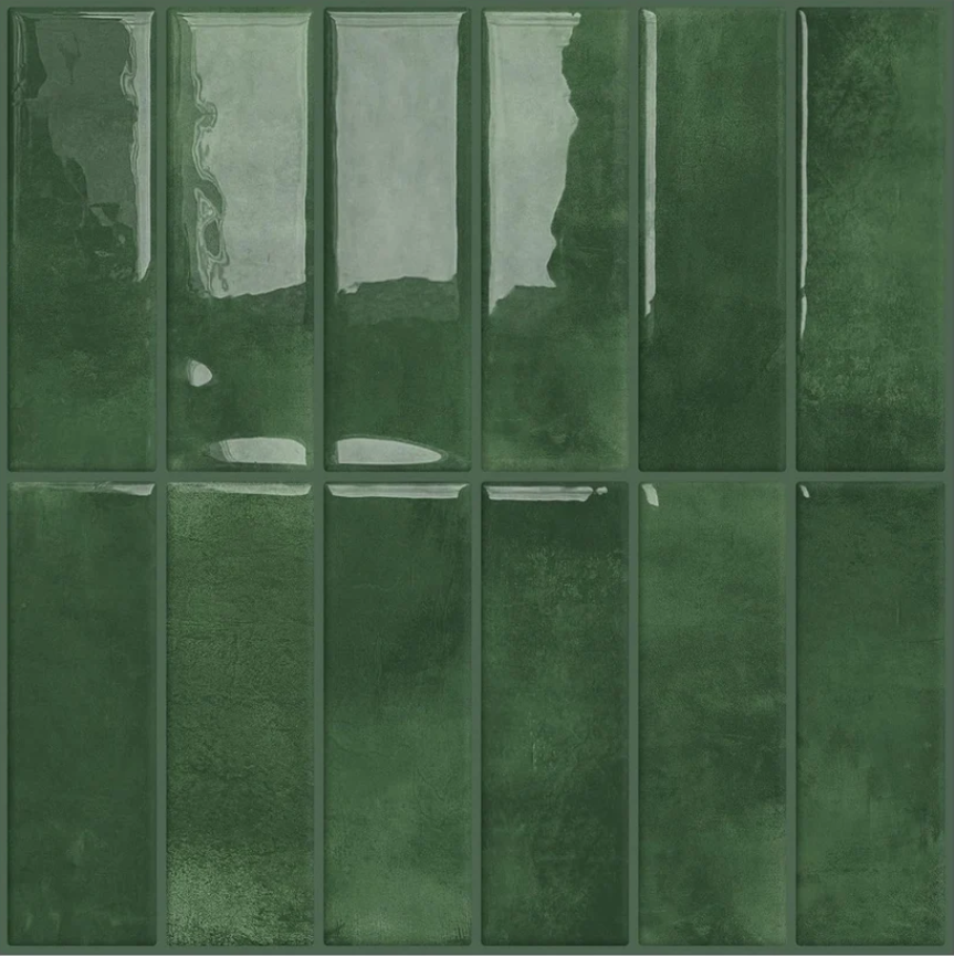 Peel & Stick Subway Backsplash – Green Self-Adhesive Wall Tile 12"x12" (10 Sheets)