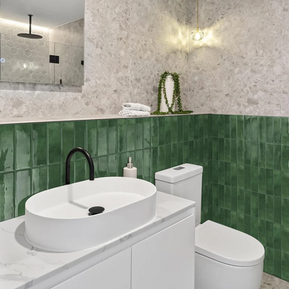 Peel & Stick Subway Backsplash – Green Self-Adhesive Wall Tile 12"x12" (10 Sheets)