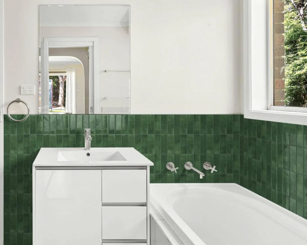 Peel & Stick Subway Backsplash – Green Self-Adhesive Wall Tile 12"x12" (10 Sheets)