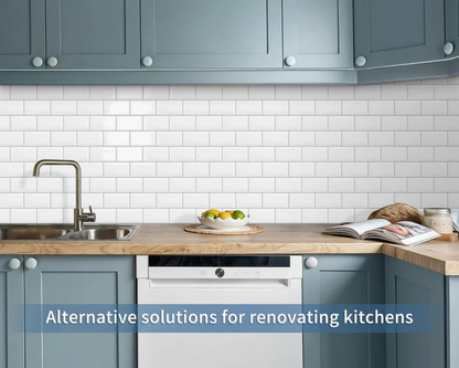 White Peel and Stick Backsplash Tiles – Thick Subway Self Adhesive Wall Panels for Kitchen & Bathroom (10 Sheets 12"x12")