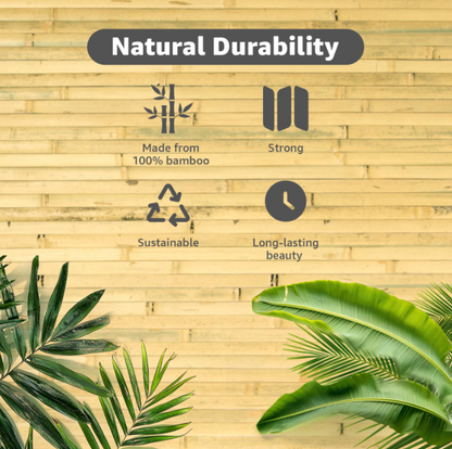 Natural Bamboo Wall Panel – Renewable Pole Wrap Wainscoting for Interior Walls, Ceilings & Furniture (48"x96")