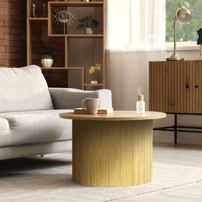 48"x96" Natural Bamboo Wall Panel – Flexible Pole Wrap Wainscoting & Wall Cladding for Interior Walls, Living Room, Bedroom, Office & Kitchen, Raw Finish