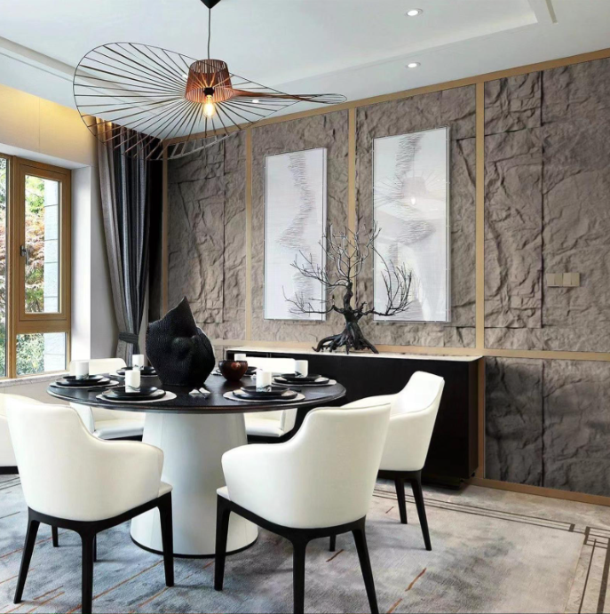 24"x48" 3D Stone Texture Wall Panels – 4-Pack PU Wall Panels for Interior Walls, Stone Yellow