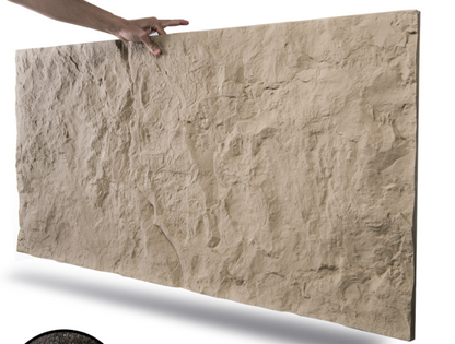 24"x48" 3D Stone Texture Wall Panels – 4-Pack PU Wall Panels for Interior Walls, Stone Yellow