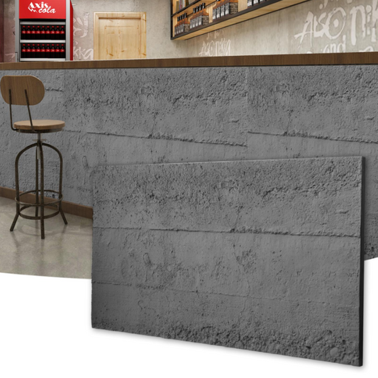 24"x48" 3D Cement Texture Wall Panels – 4-Pack PU Wall Panels for Interior Walls, Cement Grey