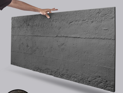 24"x48" 3D Cement Texture Wall Panels – 4-Pack PU Wall Panels for Interior Walls, Cement Grey