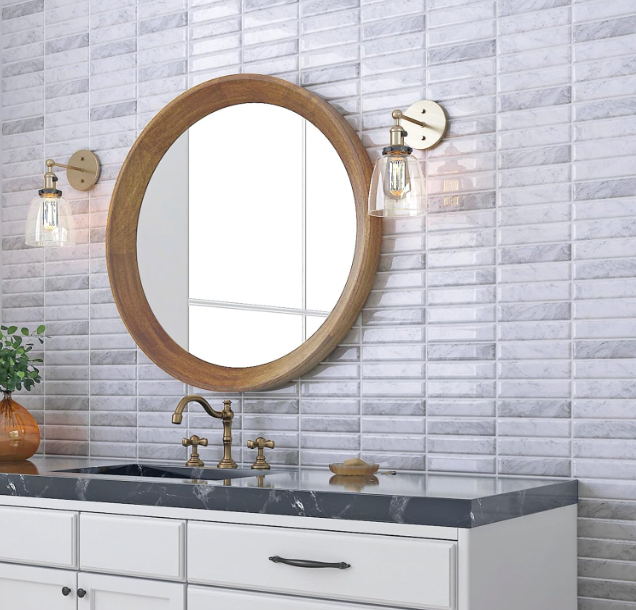 Grey Peel and Stick Backsplash Tiles – 15-sheet 12"x12" Subway Stack Bond Pattern for Kitchen Walls