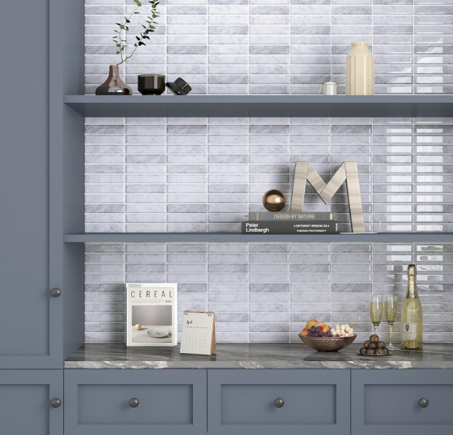 Grey Peel and Stick Backsplash Tiles – 15-sheet 12"x12" Subway Stack Bond Pattern for Kitchen Walls