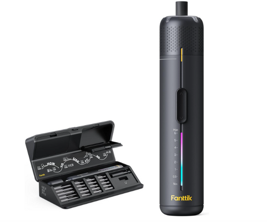 Cordless Electric Screwdriver Set – 7 Torque Settings, 20 Magnetic Bits, 1/4” Hex & 90° Adapter for Home Repairs