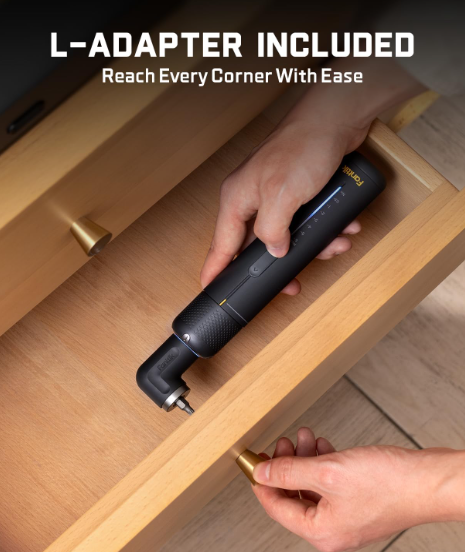 Cordless Electric Screwdriver Set – 7 Torque Settings, 20 Magnetic Bits, 1/4” Hex & 90° Adapter for Home Repairs