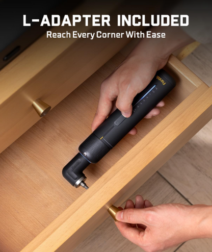 Cordless Electric Screwdriver Set – 7 Torque Settings, 20 Magnetic Bits, 1/4” Hex & 90° Adapter for Home Repairs