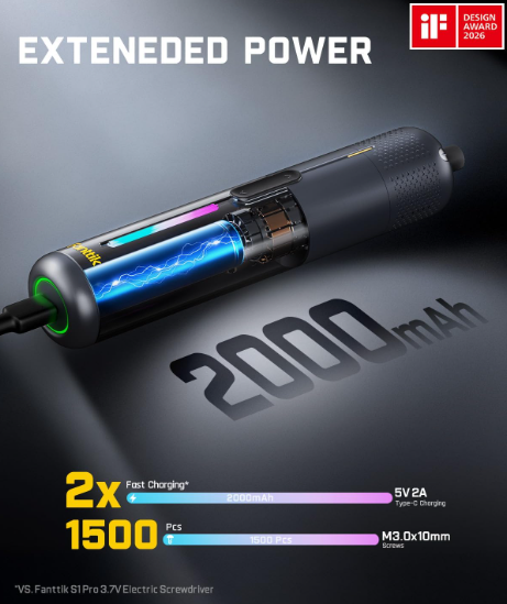 Cordless Electric Screwdriver Set – 7 Torque Settings, 20 Magnetic Bits, 1/4” Hex & 90° Adapter for Home Repairs