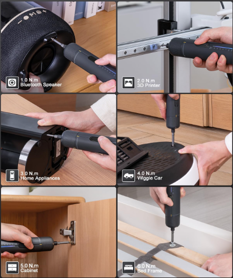 Cordless Electric Screwdriver Set – 7 Torque Settings, 20 Magnetic Bits, 1/4” Hex & 90° Adapter for Home Repairs