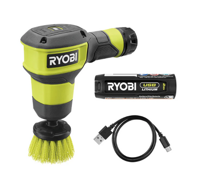 USB Rechargeable Lithium Power Scrubber Kit – Electric Cleaning Brush for Bathroom, Kitchen & Home