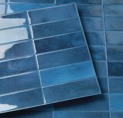 Blue Subway Tile Backsplash Peel & Stick – 12”x12” Adhesive Kitchen Wall Tiles, Renter Friendly (15 PCS)