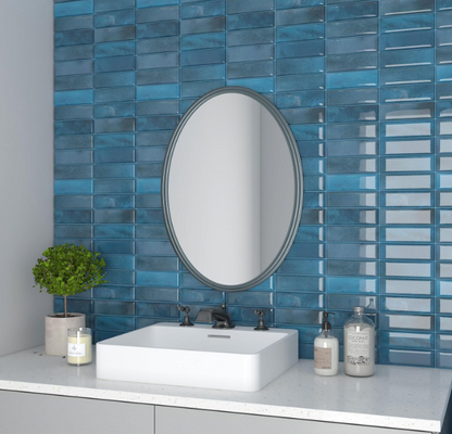Blue Subway Tile Backsplash Peel & Stick – 12”x12” Adhesive Kitchen Wall Tiles, Renter Friendly (15 PCS)
