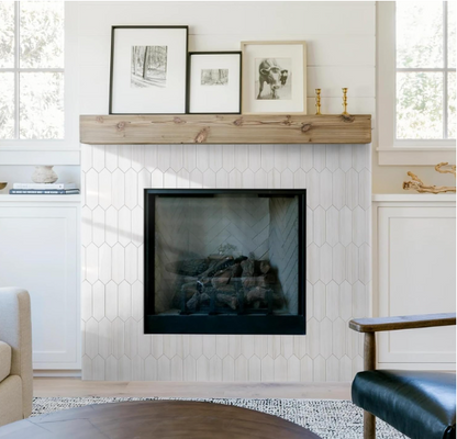 Glossy Dolomite White Peel & Stick Backsplash Tiles – 12.8” Hexagon PVC Mosaic, 10 Sheets for Kitchen & Bathroom