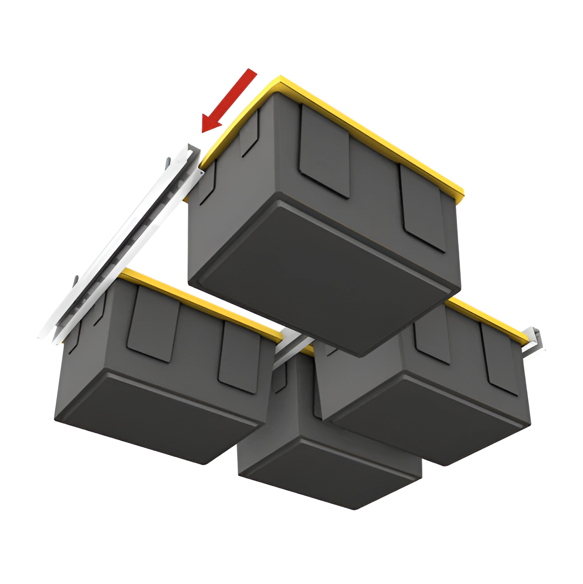 Bin Slide Fixed Rails – Organize 4 Storage Bins, Heavy-Duty Slide System