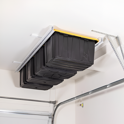 Tote Slide Adjustable Rails – Organize 3 to 5 Storage Totes, Ceiling or Wall Mounted System