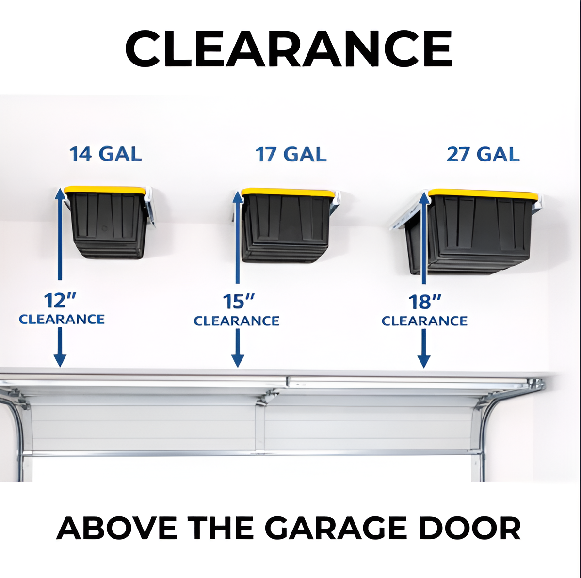 Tote Slide Adjustable Rails – Organize 3 to 5 Storage Totes, Ceiling or Wall Mounted System
