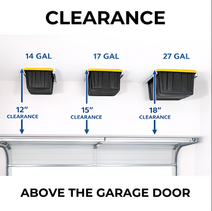 Tote Slide Adjustable Rails – Organize 3 to 5 Storage Totes, Ceiling or Wall Mounted System