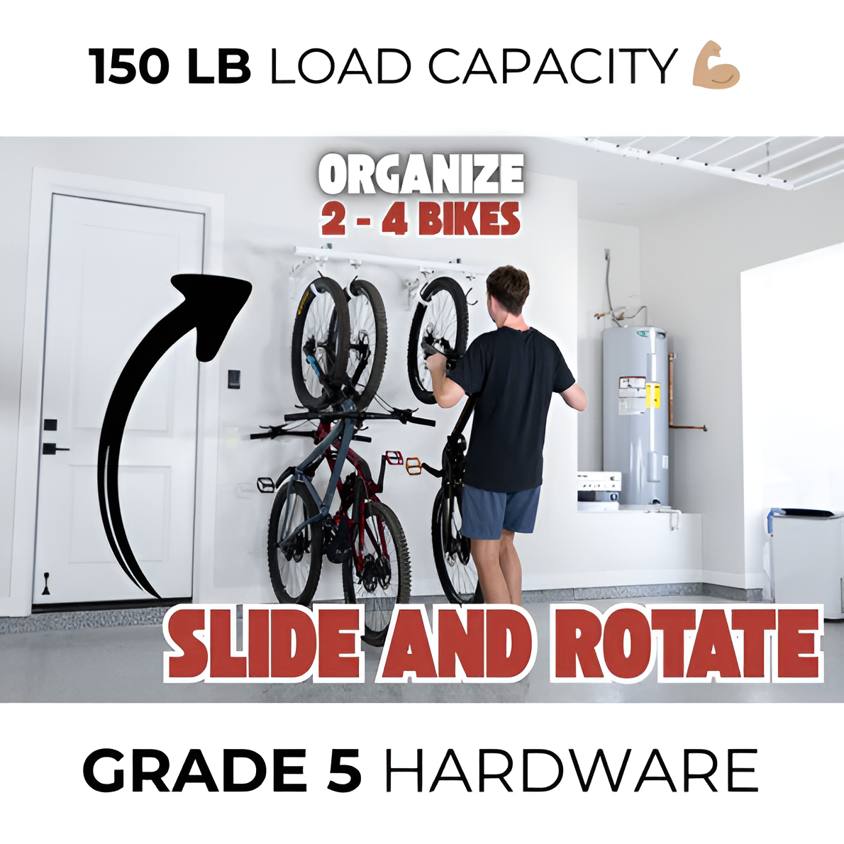 Ceiling Bike Storage Rack – Overhead Garage Organizer for 2+ Bikes, Space-Saving System