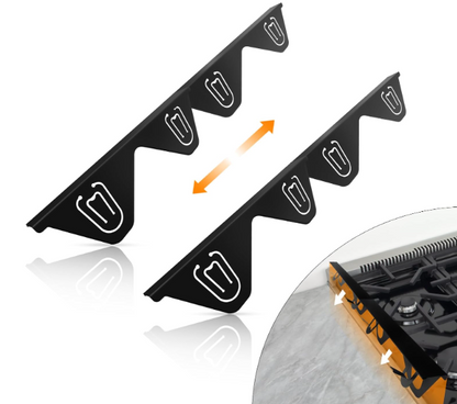 Stainless Steel Stove Gap Covers (2 Pack) – Adjustable 13.8”–27.5”, Heat Resistant Range Gap Filler for Kitchen Counter