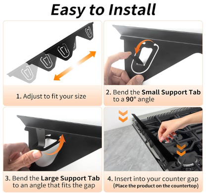 Stainless Steel Stove Gap Covers (2 Pack) – Adjustable 13.8”–27.5”, Heat Resistant Range Gap Filler for Kitchen Counter