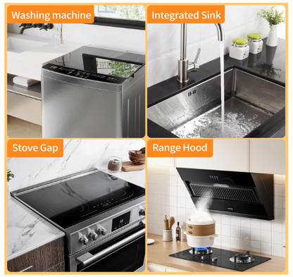 Stainless Steel Stove Gap Covers (2 Pack) – Adjustable 13.8”–27.5”, Heat Resistant Range Gap Filler for Kitchen Counter