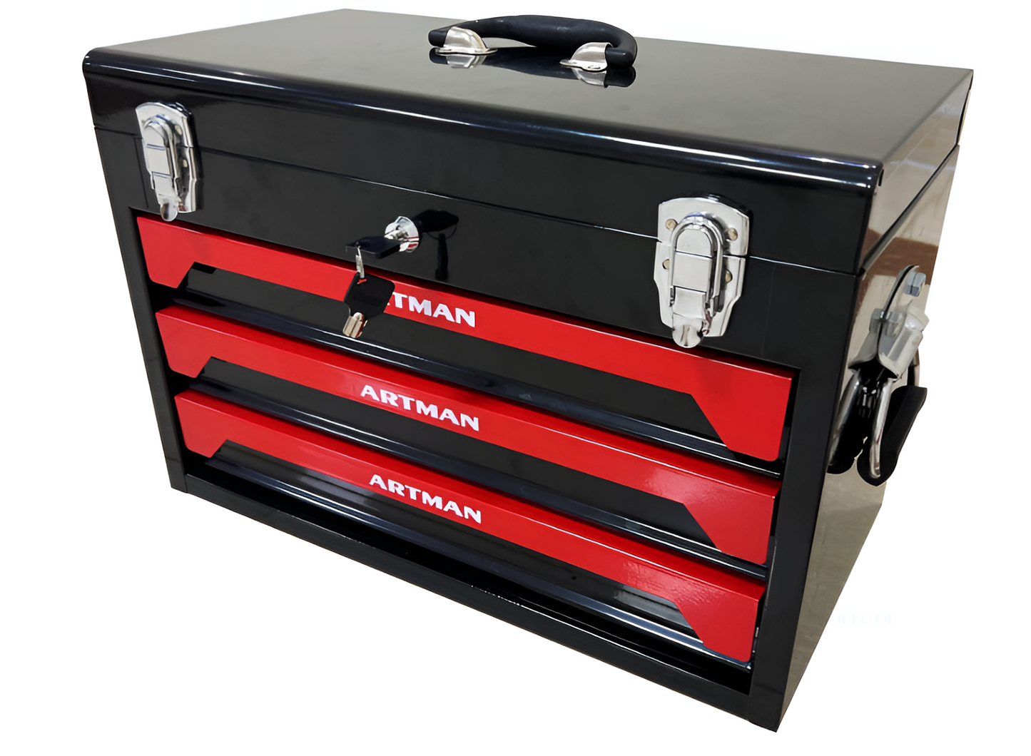 439 Piece Mechanics Tool Set with 3 Drawer Heavy Duty Metal Box – Professional Auto Repair Tool Kit, Complete Household & Garage Tool Set, Portable Organizer Case Red & Black