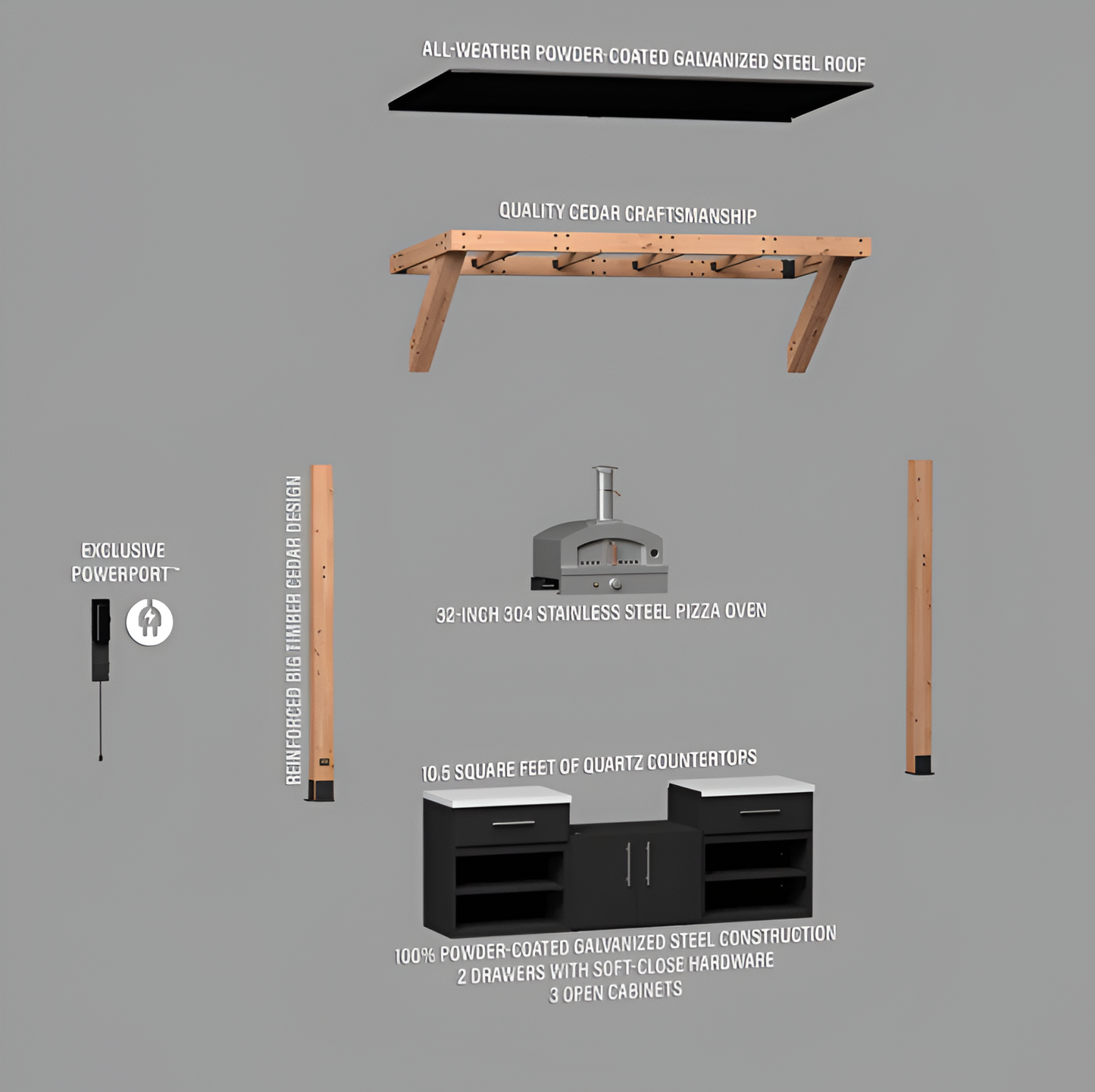 Timber Rock Outdoor Pizza Oven Cook Station