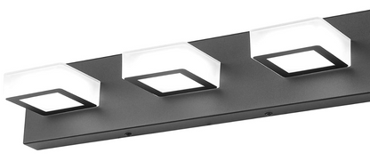 3-Light Dimmable LED Bathroom Vanity Light – Modern Matte Black with Acrylic & Stainless Steel