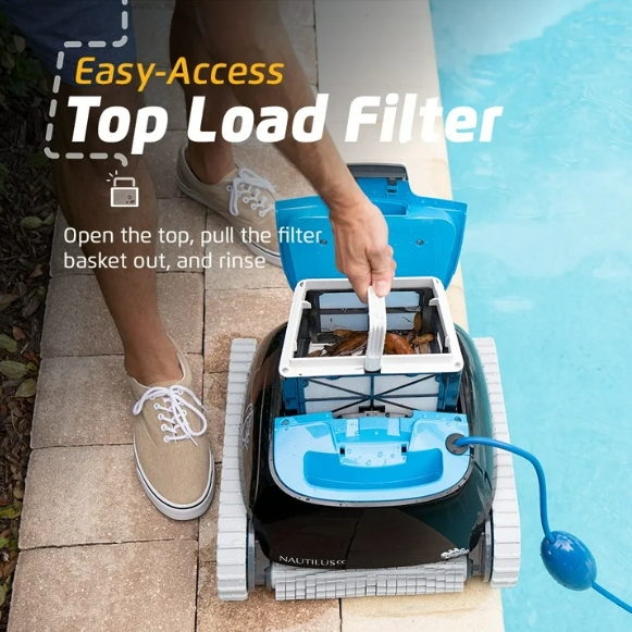 Nautilus CC Robotic Pool Vacuum Cleaner with Universal Caddy — Easy to Transport and Store Your  — Ideal for Above/In-Ground Pools up to 33 FT in Length