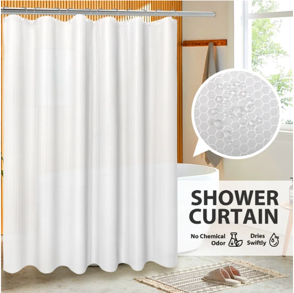 19-Piece Compact White Bathroom Accessories Set – Shower Curtain & Organization Kit for Small Bathrooms