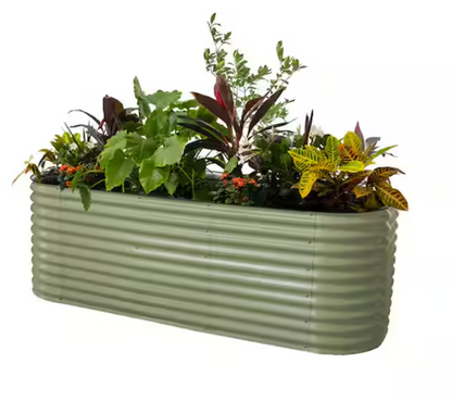 32 In. Extra-Tall 10-in-1 Modular Metal Raised Garden Bed Kit – Olive Green Planter for Vegetables & Flowers