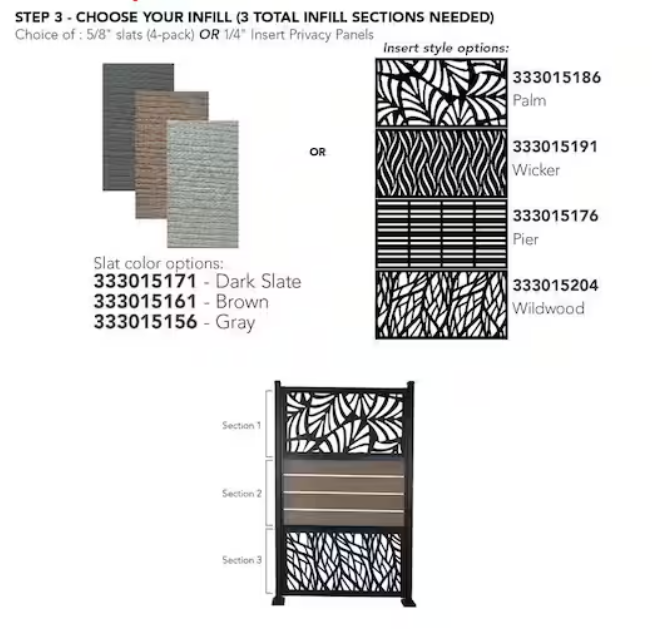 Pier Privacy Screen System Insert – Modular Panel for Decks, Patios & Outdoor Spaces