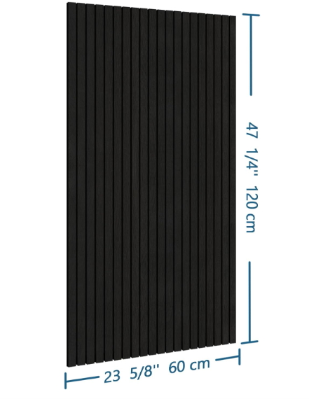 4-Piece Wood Slat Wall Panel – 47.2"x23.6" Natural Oak Peel & Stick Acoustic 3D Sound Absorbing Decor