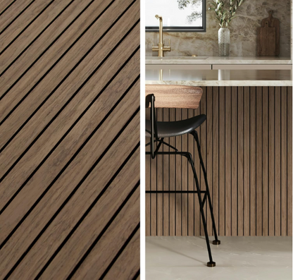 4-Piece Wood Slat Wall Panel – 47.2"x23.6" Natural Oak Peel & Stick Acoustic 3D Sound Absorbing Decor