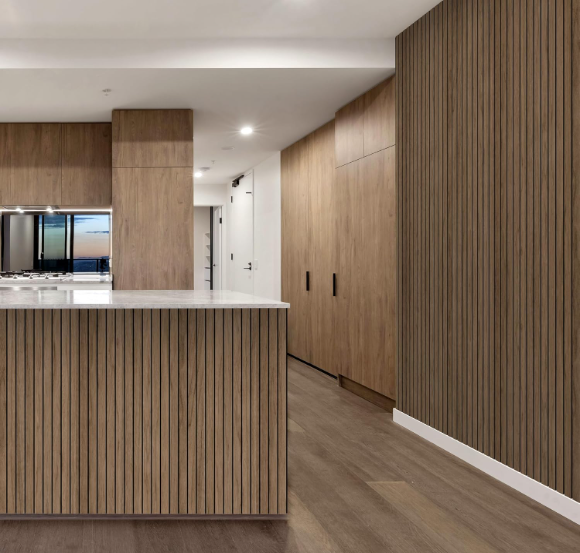 4-Piece Wood Slat Wall Panel – 47.2"x23.6" Natural Oak Peel & Stick Acoustic 3D Sound Absorbing Decor