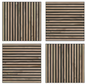 Natural Wood Slat Acoustic Panels – 0.7" x 2'x2', Yellow MDF Decorative Wall Panels, 4-Piece Set