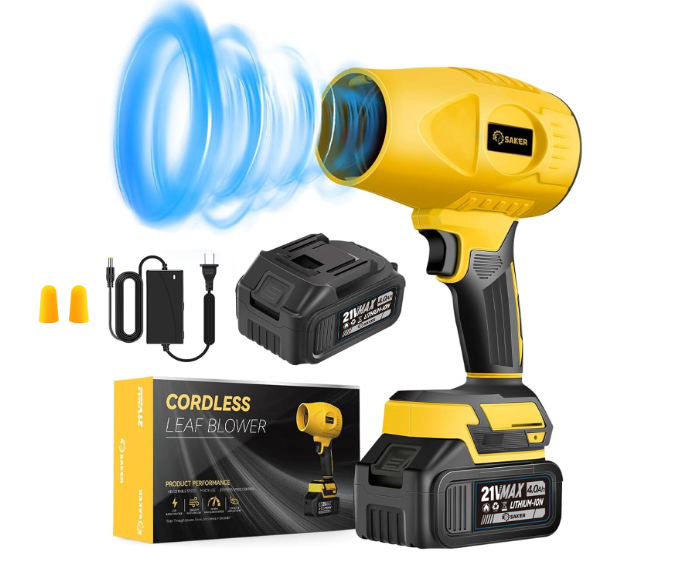 Saker Cordless Blower – Portable 180000 RPM Air Duster for Patio Cleaning & Drying