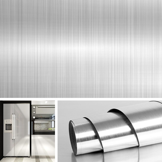 Stainless Steel Locker Wallpaper Self Adhesive Peel and Stick Refrigerator Wrap