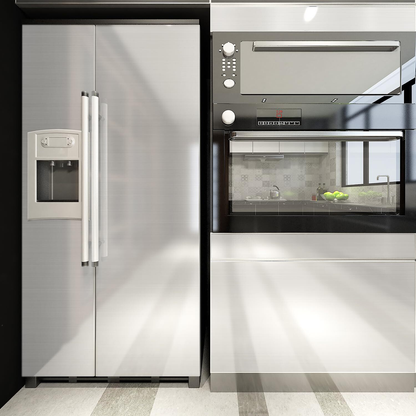 Stainless Steel Locker Wallpaper Self Adhesive Peel and Stick Refrigerator Wrap