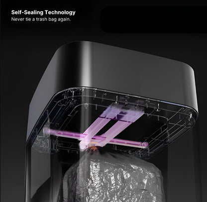 Royal Bin™ NOIR 17L – Smart Trash Can That Changes Bags and Cuts Automatically