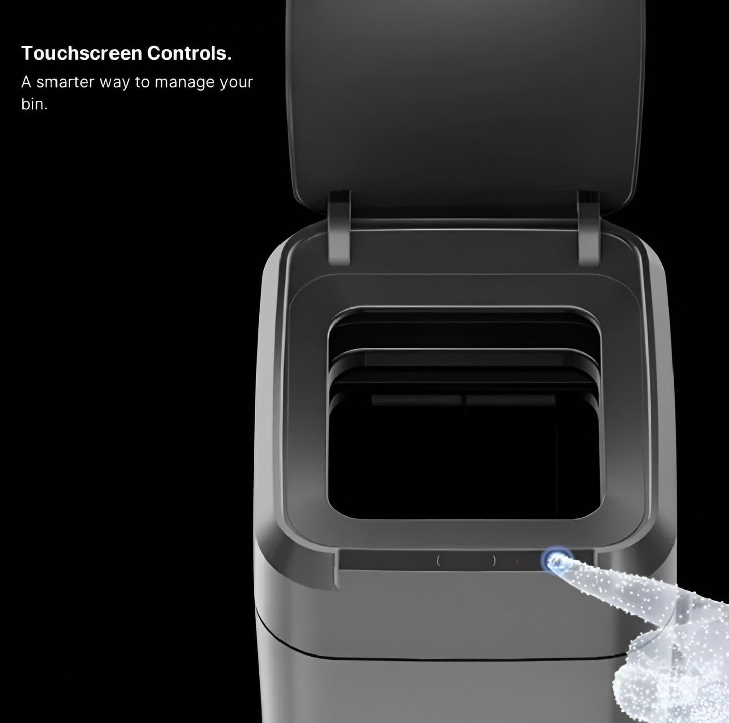 Royal Bin™ NOIR 17L – Smart Trash Can That Changes Bags and Cuts Automatically