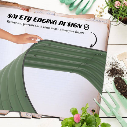 3-Tier Galvanized Steel Raised Garden Bed Kit, 3 Combining Planter Boxes, Open Bottom for Backyard, Green