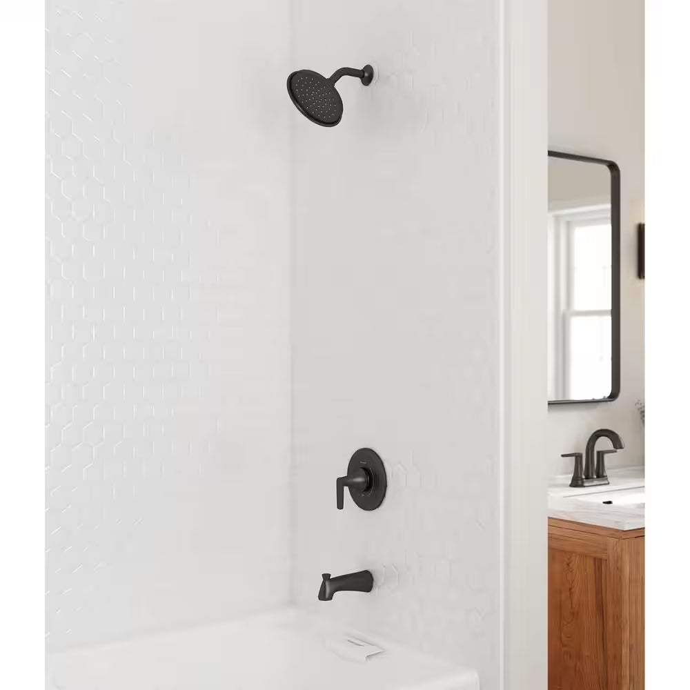 Becklow Matte Black Shower Trim Kit – Single Handle, Wall Mount, 1.8 GPM Flow, Valve Included